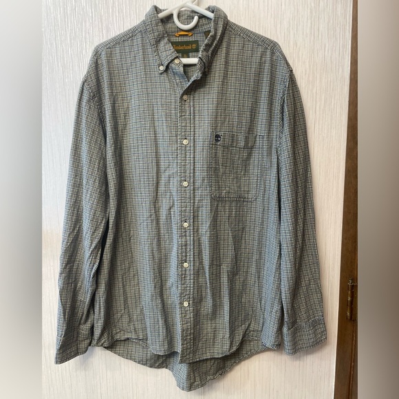 Timberland Men's Button Down Shirt XL Long Sleeve Green Plaid Casual Outdoor - Picture 1 of 8